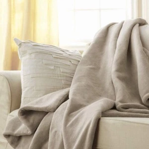 Sunbeam Velvet Plush Electric Heated Throw Blanket 3 Heat Setting Chiffon Beige - Picture 1 of 3