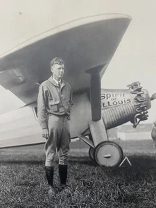 3 Original Antique/Vtg Underwood Photos, Charles Lindbergh & Spirit of St.Louis - Afbeelding 1 van 6
