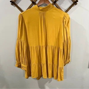 Top giallo senape Maeve by Anthropology con collo allacciato - Foto 1 di 7