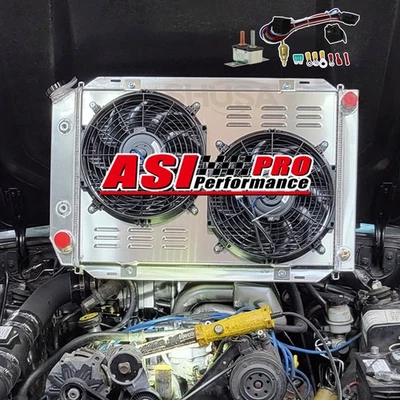 3 Row Radiator+Shroud Fan For 1979-1993 Ford Mustang GT LX SVT Foxbody 5.0L V8 - Image 1 of 4