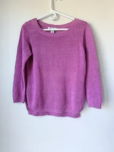 Tommy Bahama Damen Leinen Kragen Pullover Gr. M Lila Rosa Beachy Boho - Bild 1 von 7