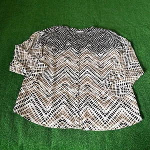 Calvin Klein Langarm Knopfleiste Mandarinkragen Tunika Shirt Übergröße 2X - Bild 1 von 12