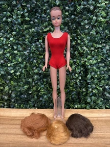 Vintage Fashion Queen Barbie #870 1962 w/ 3 Wigs & Vintage Red Swimsuit Mattel - Picture 1 of 22