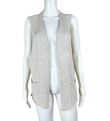 ESKANDAR свитер жилет один размер бежевый - карманы льна и хлопка - NTSF - Изображение 1 из 4