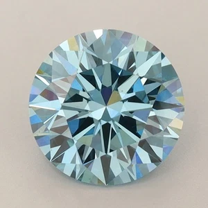 Lab Grown Round 2.23 Cts Fancy Vivid Blue VS1 IGI Certified CVD Diamond - Picture 1 of 10