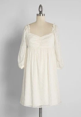 Modcloth Ivory Just a Little Lovin' Babydoll Dress Size 1X - Image 1 of 4