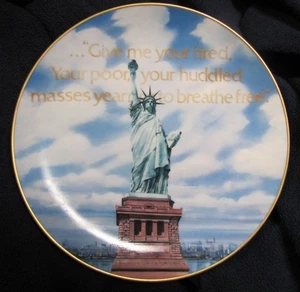 Plate: Gorham Statue of Liberty - Freedom's First Lady - #2434 - 24 KT. Gold rim - Picture 1 of 2