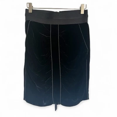 BCBGMaxAzria Terciopelo Seda Acanalado Falda Lápiz Talla 0 Foto 1 de 4