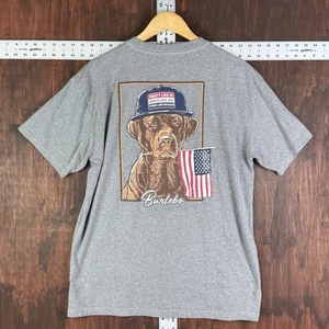 Burlebo T-Shirt Short Sleeve Party Like W USA Flag JFK Dog Logo Gray Men’s Large - Picture 1 of 7