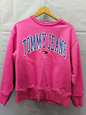 Tommy джинсы розовый Crewneck толстовка маленький хлопок вышитый логотип ярко розовый - Изображение 1 из 4