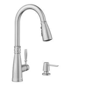 Moen 87162SRS Boman herunterziehbare Brause Küchenarmatur Spot Resist Edelstahl - Bild 1 von 5