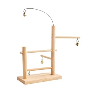 Bird Training Stand Bird Perch Multifunction Wood Sturdy Parrot Playground - Picture 1 of 7