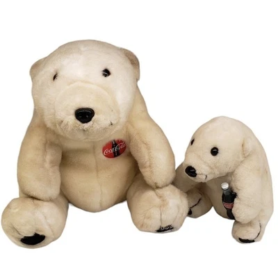 Vintage 1993 Coca Cola Polar Bears Plush Coca-Cola Company Bears Collectables  - Image 1 of 4