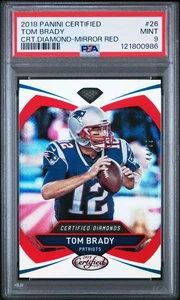 2018 Panini Certified Tom Brady Certified Diamonds Red #'ed 44/99 #26 PSA 9 - Picture 1 of 1