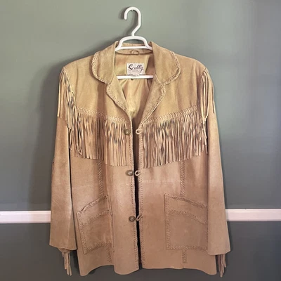 Chaqueta occidental vintage de cuero Scully con flecos de gamuza para hombre talla 46 Foto 1 de 4