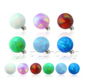Opal Dermal Anchor Top 316L Chirurgenstahl 14G 3mm 4mm Kugel - Bild 1 von 2