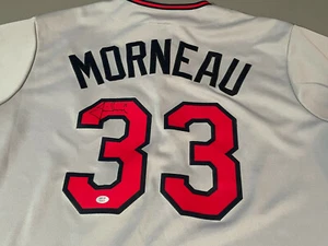 Camiseta deportiva majestuosa firmada a mano genuina de los gemelos de Minnesota Justin Morneau con certificado de autenticidad - Imagen 1 de 10