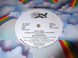 Keni Rightout - Right Now / Out Of Sight 12" - Salsoul - Disco Soul Boogie - Picture 1 of 1