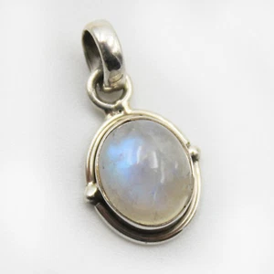 Mondstein Anhänger Silber 925 Kettenanhänger Sterlingsilber blau schimmernd ts s - Bild 1 von 5