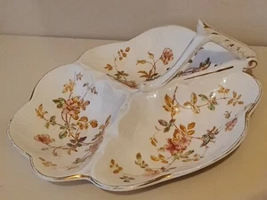 Keeling & Co Trefoil Serving Dish With Handle Keele Pattern Floral Vintage - Picture 1 of 12