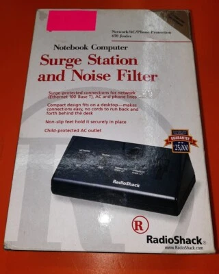 ⭐️⭐️⭐️⭐️⭐️ RadioShack 610-2327 Notebook Computer Surge Station And Noise Filter  - Image 1 of 2