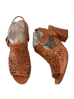 Sandalias Earthies Acadia Henna Mujer 9.5 Naranja Cómodas Corte Láser Tacón Zapato Foto 1 de 4