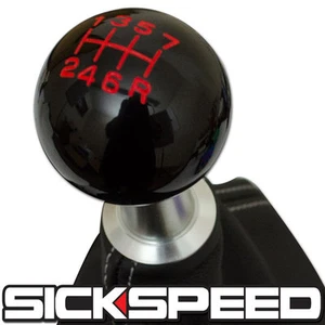 BLACK/RED VINTAGE MANUAL SHIFT KNOB 7 SPEED WITH ADAPTER FOR C7 CORVETTE - Picture 1 of 1