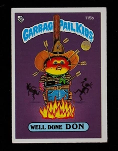Garbage Pail Kids Topps Sticker Card - 1986 UK Series 3 Well Done Don 115b - Bild 1 von 2