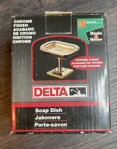 Vintage 90’s Chrome/Clear Delta Soap Dish Free Standing Brand New
