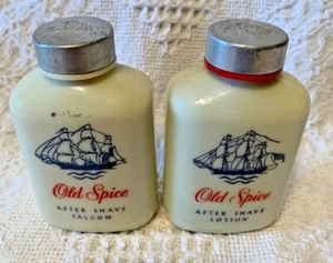 (1157)-VTG-1950's-Old Spice Shulton After Shave Talcum & Lotion w Metal Cap - Picture 1 of 7