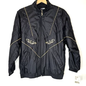 Vtg Lg NWT Bolo Spirit black with gold accents Windbreaker jacket ski winter - Picture 1 of 9