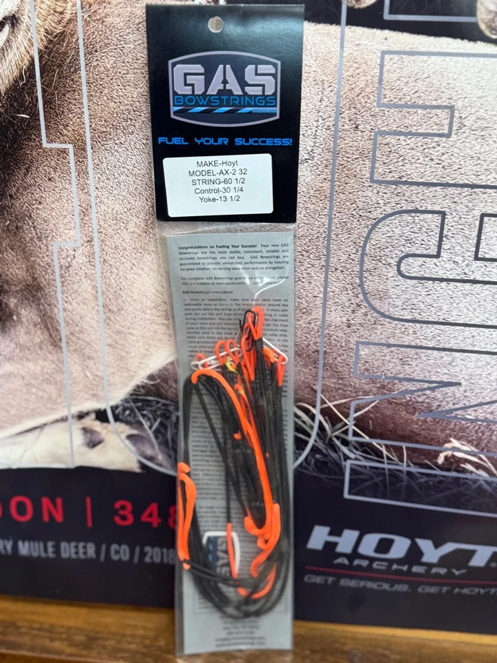 Gas Bowstrings Hoyt AX-2 32 All Flo Orange Strings AX2 32 Bow String Set - Image 1 of 1