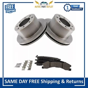 New Rear Ceramic Disc Brake Pads & Rotor Kit for Sierra Silverado 3500 DRW - Imagen 1 de 6