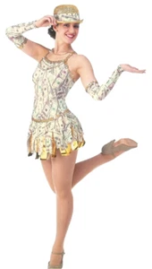 Adult Small Jazz Dance Costume MONEY MONEY starting quan. 5 - Picture 1 of 3