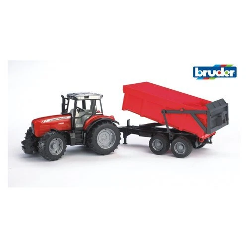 Bruder Trattore con Rimorchio Ribaltabile 7480 scala 1:16 MASSEY FERGUSON 02045