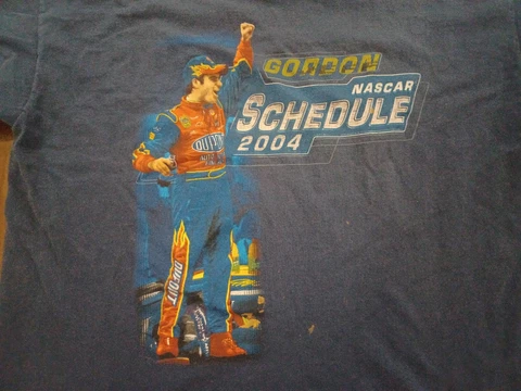 Vintage 2004 Chase Authentics Jeff Gordon Nascar Schedule Tshirt Mens 2XL Paint Cover