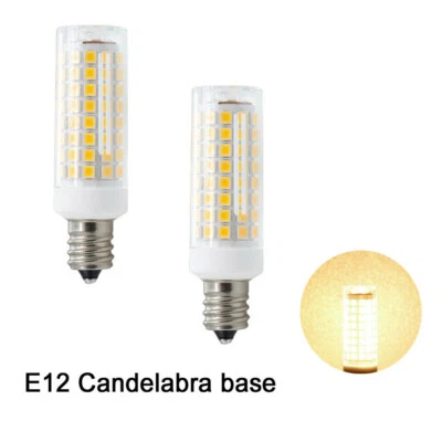 2pcs E12 Candelabra C7 LED bulb 102Led Ceramics Light 7W 110V Lamp Warm White H - Image 1 of 4