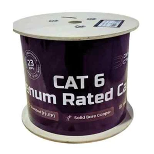 ETL Listed Cat6 1000ft Plenum Copper Foil Shielded 550Mhz F/UTP Cable 3 Colors - Picture 1 of 1