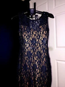 Mini Dress Windsor Brand Navy Blue &tan - Picture 1 of 6