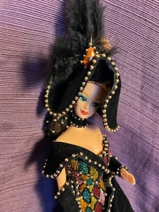 Mattel Bob Mackie Masquerade Ball Barbie Doll 1993 Black Feathers - Picture 1 of 8