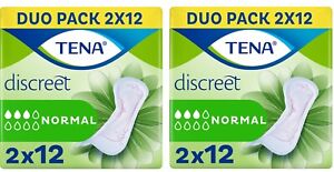 2 x Tena Lady Discreet Normal Duo Pack - 2 packs of 2 x12 (48 Pads) FREEPOST!