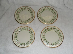 Lenox Holiday Dimension  6 3/8" Diameter Bread/Butter Plates Set of 4 EC - Picture 1 of 3