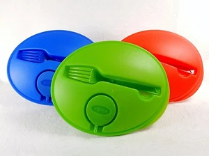 Carrito de almuerzo para ensaladas con tenedor a juego, aderezo y cubierta a presión ~ Elección de color - Imagen 1 de 19