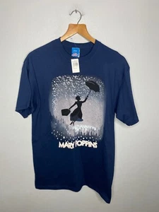 NWT Vintage Mary Poppins Tee Shirt Crewneck Size Medium Navy Blue - Picture 1 of 7