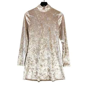 Kimchi Blue Urban Outfitters (M) Mini Mock Neck Velvet Velour Dress Blush Pink - Picture 1 of 8