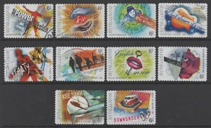 Juego de 10 autoadhesivos de música rock y pop de Australia 2001 usados - Imagen 1 de 1