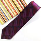 Paul Smith London Tie Panel Pattern Purple 100% Silk Soie men's accessories used