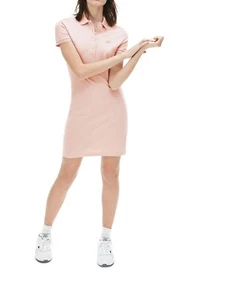 Lacoste Womens Slim Fit Stretch Short Sleeve Sheath Dress Pique Polo Dress - Picture 1 of 3
