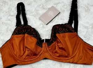 NEW NWT CAKE GINGER MACAROON UNDERWIRE NURSING BRA ORANGE BLACK SIZE 34C - Picture 1 of 2
