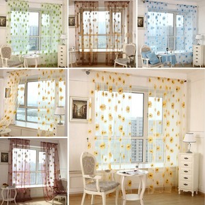 Voile Curtain 100*200cm Balcony Home Decoration Printing Room Sunflower